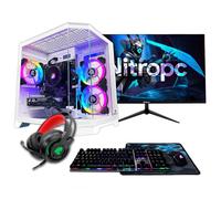 PC Gaming completo Nitropc Pack Avanzato - Intel i5-12400F, RTX 3050 8GB, RAM 16GB, M.2 1TB, Windows 11 Pro, WiFi - Monitor 24 Full HD e accessori - Nouvo