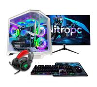 PC Gaming completo Nitropc Pack Avanzato - Intel i5-14400F, RTX 3050 8GB, RAM 16GB, M.2 1TB, Windows 11 Pro, WiFi - Monitor 24 Full HD e accessori - Nouvo