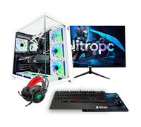 PC Gaming completo Nitropc Pack Estremo - AMD Ryzen 7 5800X, RTX 5060 8GB, RAM 32GB, M.2 1TB, Windows 11 Pro, WiFi - Monitor 24 Full HD e accessori - Nouvo