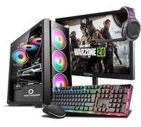PC Gaming Computer Fisso Desktop i7 - SSD 1 TB - RAM 16GB - RTX 5050 8GB GDDR6 - MONITOR 24" Windows 11 PRO - WiFi USB - HDMI e VGA - Wireless - Ufficio Internet Scuola