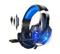 PC,laptop,PS4 GENERIC Cuffie da gioco con microfono e LED, cancellazione del rumore, bassi surround 3.5 mm + USB