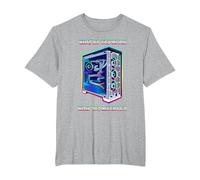 PC Master Race - PC da Gioco LED - T-Shirt con ventole a LED Maglietta, Uomo Taglie Grandi, Grigio Melange, 6X Tall