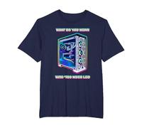 PC Master Race - PC da Gioco LED - T-Shirt con ventole a LED Maglietta, Uomo Taglie Grandi, Navy, 6X Tall