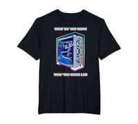 PC Master Race - PC da Gioco LED - T-Shirt con ventole a LED Maglietta, Uomo Taglie Grandi, Nero, 6X Tall