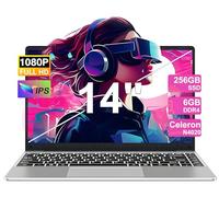 PC Portatile 14 Pollici Computer Portatile Win 11 Laptop 6GB RAM 256GB SSD Estensioni 1TB, Notebook Celeron N4020 (fino a 2.8GHz) 2.4/5G WiFi 1080FHD BT 4.2 USB 3.0 Mini HDMl Tastiera Membrana-Silver