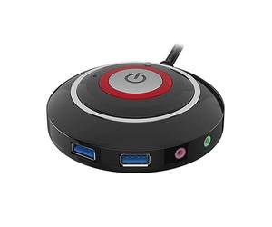 PC Power Button, Computer Desktop Switch Tasto con Dual USB Audio Desktop Host Esterno Pulsante Start Inserisci Tipo Interruttore