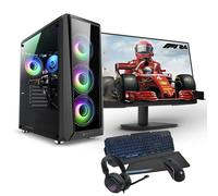PC Racing Pack Gaming Intel Core i5-11400F/8GB/256GB SSD + 1TB HDD/GTX 1650 + Monitor LED FullHD da 24" + Tastiera + Mouse da gioco + Cuffie