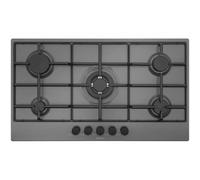 Schock – Piano cottura a gas Silver PC90 90x50 cm 5 fuochi manopole nere soft-touch Asphalt STS95543