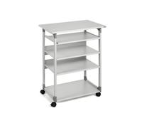 Pc Workstation System 75 VH - 75 x53,4x95/125 cm - 5 ripiani - con ruote - grigio - Durable