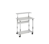 Pc Workstation System 80 VH - con ruote - 3 ripiani - 80 x 56,4 x 92/122 cm - gr