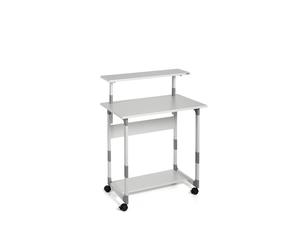 Pc Workstation System 80 VH - con ruote - 3 ripiani - 80 x 56,4 x 92/122 cm - gr