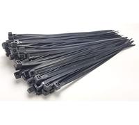 PC24 Shop & Service - Fascetta stringicavo 200 mm Resistente ai raggi UV, 100 pezzi, colore: nero