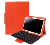 PCATEC HUAWEI MediaPad M2 10.0 Custodia per tastiera - [nuova versione staccabile] Tastiera Bluetooth nascosta staccabile senza fili Bluetooth Muti-angle Folio Custodia in pelle PU Smart Cover per Huawei MediaPad M2 10.0 pollici Tablet (arancione)