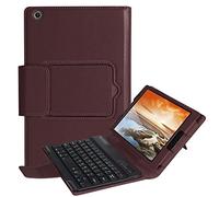 Pcatec Lenovo Tab3 8/Tab 2 A8 - 50 tastiera copertura staccabile - [New version] staccabile nascosta wireless Bluetooth tastiera muti-angle Folio Smart Cover in pelle PU per Lenovo Tab 3 8 (TB3 - 850 F/TB3 - 850 m)/Tab 2 A8 - 50 20,3 cm tablet Brown