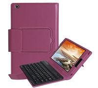 Pcatec Lenovo Tab3 8/Tab 2 A8 - 50 tastiera copertura staccabile - [New version] staccabile nascosta wireless Bluetooth tastiera muti-angle Folio Smart Cover in pelle PU per Lenovo Tab 3 8 (TB3 - 850 F/TB3 - 850 m)/Tab 2 A8 - 50 20,3 cm tablet Purple