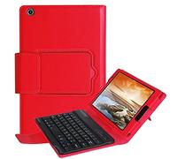 Pcatec Lenovo Tab3 8/Tab 2 A8 - 50 tastiera copertura staccabile - [New version] staccabile nascosta wireless Bluetooth tastiera muti-angle Folio Smart Cover in pelle PU per Lenovo Tab 3 8 (TB3 - 850 F/TB3 - 850 m)/Tab 2 A8 - 50 20,3 cm tablet Red