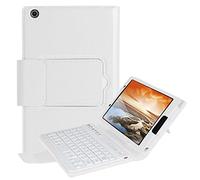 Pcatec Lenovo Tab3 8/Tab 2 A8 - 50 tastiera copertura staccabile - [New version] staccabile nascosta wireless Bluetooth tastiera muti-angle Folio Smart Cover in pelle PU per Lenovo Tab 3 8 (TB3 - 850 F/TB3 - 850 m)/Tab 2 A8 - 50 20,3 cm tablet White