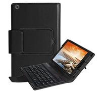 Pcatec Lenovo Tab3 8/Tab 2 A8 - 50 tastiera copertura staccabile - [New version] staccabile nascosta wireless Bluetooth tastiera muti-angle Folio Smart Cover in pelle PU per Lenovo Tab 3 8 (TB3 - 850 F/TB3 - 850 m)/Tab 2 A8 - 50 20,3 cm tablet Black