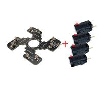 PCB JLF sostituito per scheda PCB Sanwa TP-MA con 4 microinterruttori D3V 0,187 pollici, scheda joystick hot swap per kit OTTO fai da te V2 V5 (nero con 4 interruttori D3V)