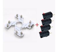 PCB JLF sostituito per scheda PCB Sanwa TP-MA con 4 microinterruttori D3V 0,187 pollici, scheda joystick hot swap per kit OTTO fai da te V2 V5 (bianco con 4 interruttori D3V)
