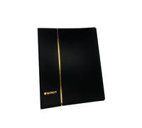 PCCB MINGT Raccoglitore a 4 anelli in pelle sintetica PU, copertina per album di banconote, francobolli, carta moneta, monete, raccolta e forniture (Nero)