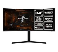 PcCom Elysium Pro Monitor Gaming Curvo 34" UltraWide QHD 180Hz, Fast VA, Adaptive Sync, Altezza Regolabile