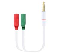Pccom Essential Jack Audio da 3,5 mm Maschio a 4 Pin a 2x Jack Audio da 3,5 mm Femmina a 3 Pin Cavo Adattatore