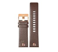 PCCWBCPJC Compatibile con Diesel DZ7257 DZ4323 DZ7348 DZ7313 DZ7312 DZ7350 Cinturino for orologio in pelle da uomo quadrante grande cinturino in pelle di vacchetta rivettato(Brown rose gold,24mm)