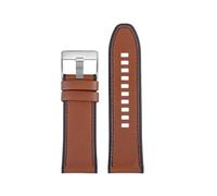 PCCWBCPJC Compatibile con Diesel quadrante grande Black Warrior DZ7395 DZ4496 DZ7396 Fondo in silicone con cinturino in pelle bovina cinturino da uomo 28mm(A Light brown-SR)