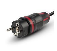 PCE 05721-sr 2SL IP54 rosso serie TopTaurus2 16 A 250 V I spina Schuko nero-rosso, gommata con scarico della trazione, resistente agli spruzzi d'acqua per interni ed esterni