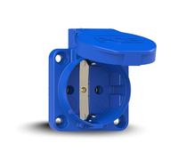 PCE 109-0bw Presa a Pannello IP54 - Spina Schuko per Fai da Te, Blu