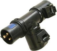 Pce 16A 230V 3P Cee Connettore Industriale A T, Ip44, Nero, 1 Spina 2 Prese