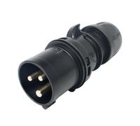 PCE 16Amp 2P+E CEE Cavo Montato Spina Maschio Nero Di Mezzanotte. IP44 (013-6X)