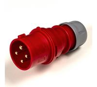 PCE 32A 4 Pin 3P + E 400V. 3 Phase. Rosso Cavo Montaggio Maschio Candela. IP44 (