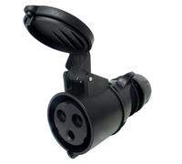 PCE 32AMP 2P+E CEE Cavo Montato Presa Femmina Nero Attività IP44 223-6X
