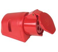 PCE 40576L - Presa di corrente da parete CEE, 32 A, colore: Rosso