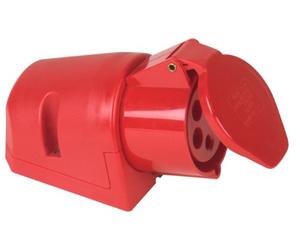 PCE 40576L - Presa di corrente da parete CEE, 32 A, colore: Rosso