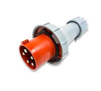 PCE 63A 3P + N' + E 400V. 3 Phase. Rosso Cavo Montatura Uomo Spina. IP67 (035-6)