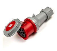 PCE 63A 4 Pin 3P + E 400V. 3 Phase. Rosso Cavo Montatura Femmina Presa IP67 (