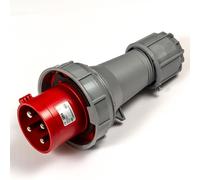 PCE 63A 4 Pin 3P + E 400V. 3 Phase. Rosso Cavo Montatura Uomo Spina. IP67