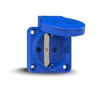 PC-Electric PCE1050B, Presa a incasso, Flangia 50 x 50, Blu, Impermeabilità IP54