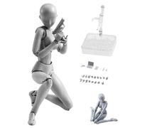 Pcfvielny Mini Action Figure Modello femminile mobile con supporto per schizzi, disegni, dipinti, corpo del manichino