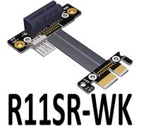 PCI-E PCI Express 1X To 1X Slot Riser Card Converter Extender Ribbon Adapter Extension Cable 8Gbps X1 Gold Plated for BTC Mining (25CM,R11SR-WK)