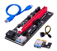 PCI-E Pcie Riser 009 Express 1X a 16X Extender PCI E USB 009S Scheda adattatore a doppio 6 pin SATA 15 pin per