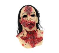 PciDinFo Maschera da Fantasma di Halloween, Maschera Spaventosa Integrale, Copricapo per Costume Cosplay in Lattice con Capelli Lunghi E Visione Chiara per HAL
