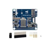 PCIe a M.2 con alimentatore Ethernet PoE HAT per Raspberry Pi 5, supporto NVMe Protocol M.2 Solid State Drive in 2230/2242, standard di rete IEEE 802.3af/at PoE, uscita di potenza 5V 5A