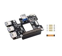 PCIe a USB 3.2 Gen1 HAT per Raspberry Pi 5, PCIe a USB HUB, USB 3.2 Gen1 Espanse 4 porte Integrate, PCI-E×1 Gen2 Modalità, Supporto USB Controllo dell'alimentazione, Driver-free, Plug and Play