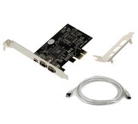 Scheda di commutazione PCI Express PCIe a FireWire 400 IEEE1394a - 2+1 porte 6 punti e 4 punti - Chipset Via VT6308 e ASM1083 - con cavo Ilink, fornito con due staffe Low e High Profile