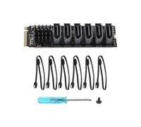 PCIE un 6Gpbsx6-Port Expansion Card+Cavo M.2 MKEY PCI-E Scheda Riser M.2 NVME un SATA3.0 ASM1166 Supporto PM