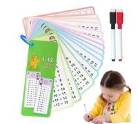 Pcingsia Moltiplicazione Flash Cards, 15 x schede flash per studiare, moltiplicazione domestica di aiuto per l'apprendimento carte con penne cancellabili a secco imparare manipolativi, giochi e